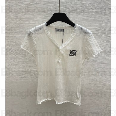 Loewe V-neck T-shirt white 2025