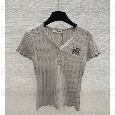 Loewe V-neck T-shirt light grey 2025