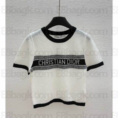 Dior knitted T-shirt white / black 2025