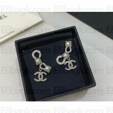 Chanel Stud Earrings Silver & Crystal 042601 2025
