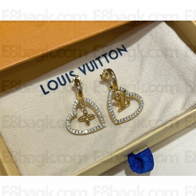 Louis Vuitton My LV Heart Earrings M02308 Gold-toned metal and zircons 2025