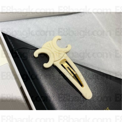 Celine Triomphe Large Snap Hair Clip in Acetate and Steel 042903 2025