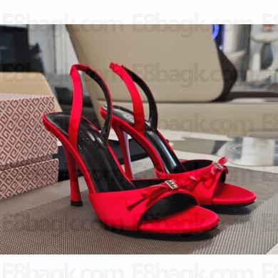 Givenchy heel 10cm sandals silk with bow red 2025