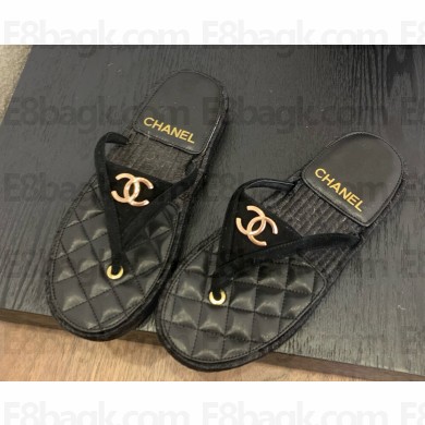 Chanel slide Sandal suede with cc black 2025
