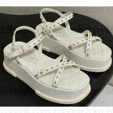 Louis Vuitton Maya platform sandals 1ACY37 white calf leather 2025
