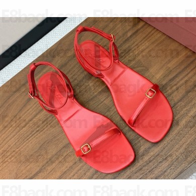 Loro Piana flat sandals goatskin in red 2025