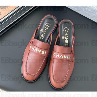 Chanel mules calfskin leather Camel 050607 2025