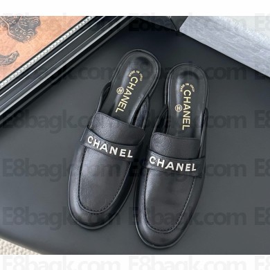 Chanel mules calfskin leather black 050605 2025