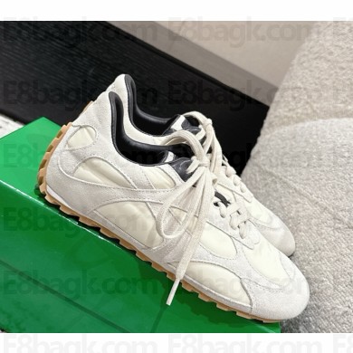 Bottega Veneta Orbit Flash Sneaker Low-top lace-up sneaker in soft suede and lightweight nylon white 2025
