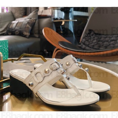 Balenciaga City 55mm Thong in soya Arena lambskin 2025  