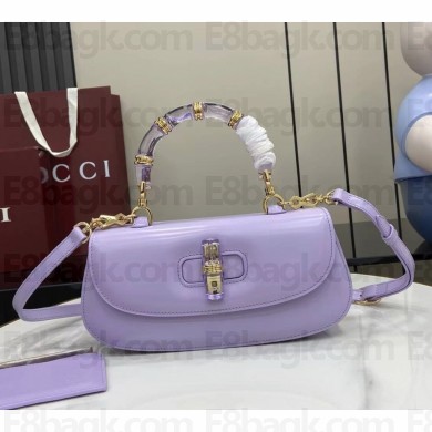 Gucci Bamboo Diva medium bag 827750 Lilac shiny, polished leather 2025