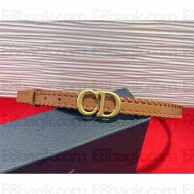 Dior Saddle Belt Light Gold-Tone Smooth Calfskin with Leather Topstitching, 20 MM 2025 