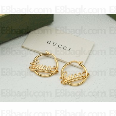 Gucci Hoop earrings with Gucci script 814422 Metal with yellow gold-toned finish 2025