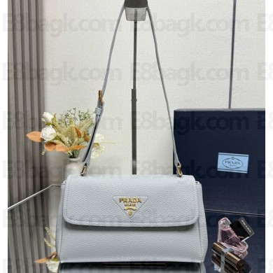 Prada Small leather shoulder bag 1BN022 Granite Gray 2025