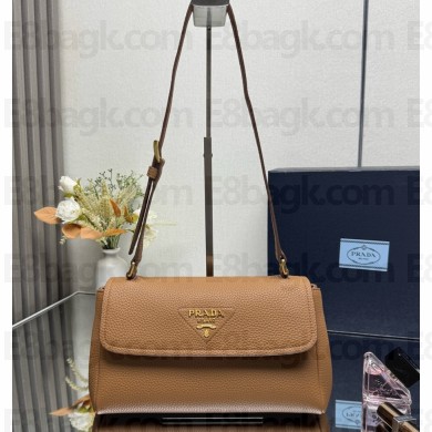 Prada Small leather shoulder bag 1BN022 Caramel 2025