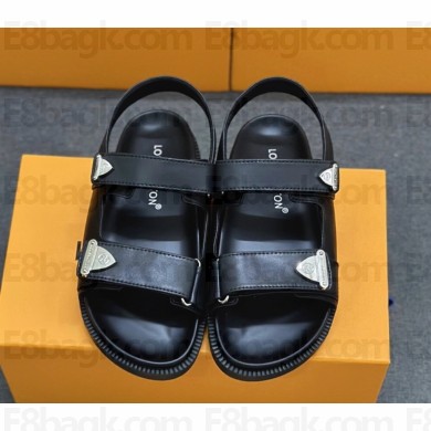 Louis Vuitton 1AHNN1 LV Sunset Flat Comfort Sandal  black Lambskin 2025