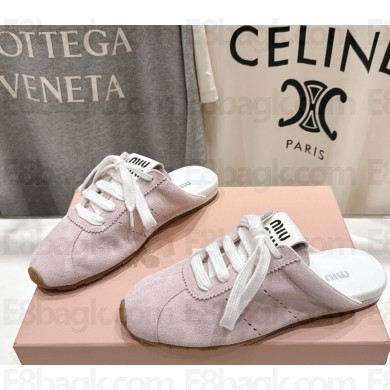 MIU MIU Plume suede mule light pink 2025