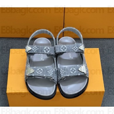 Louis Vuitton 1AHNWU LV Sunset Comfort Sandal grey Monogram denim 2025