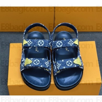 Louis Vuitton 1AHNWU LV Sunset Comfort Sandal dark blue Monogram denim 2025