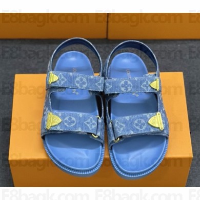 Louis Vuitton 1AHNWU LV Sunset Comfort Sandal blue Monogram denim 051201 2025