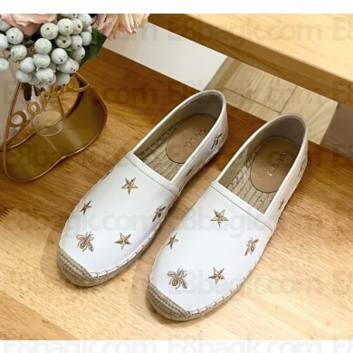 Gucci Calfskin Bee Star Embroidered Espadrilles white 2025