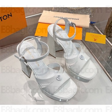 Louis Vuitton 1AGXZN Maya Heeled Platform Sandal white patent calf leather heel 12cm Platform 3cm 2025