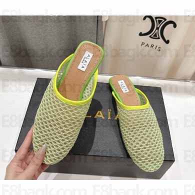 Alaïa knit ballerina mules green 2025