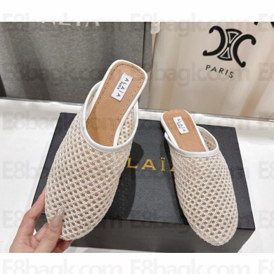 Alaïa knit ballerina mules white 2025
