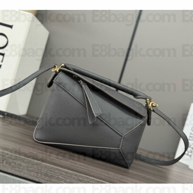 loewe Mini Puzzle Edge bag in classic calfskin dark grey 2025
