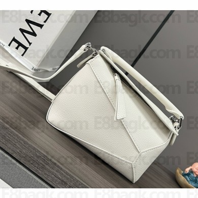 loewe Mini Puzzle Edge bag in classic calfskin white 2025