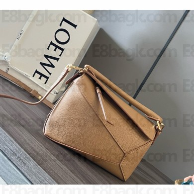 loewe Mini Puzzle Edge bag in classic calfskin tan 2025