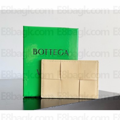 Bottega Veneta Leather Cassette Card Holder beige 2025 