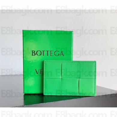 Bottega Veneta Leather Cassette Card Holder green 2025 