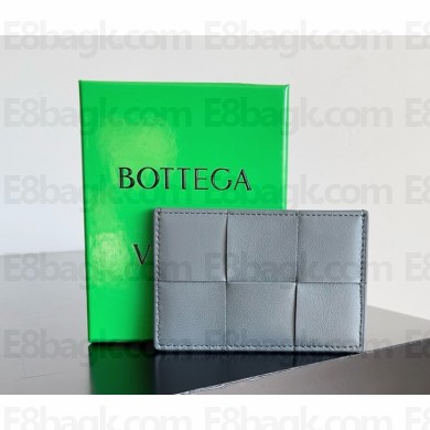 Bottega Veneta Leather Cassette Card Holder grey 2025 