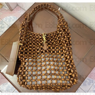 Saint Laurent le 5 à 7 large in wood beads LIGHT WOOD (ORIGINAL QUALITY) 2025