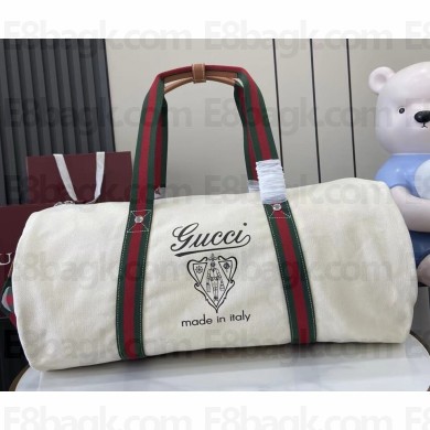 Gucci Large printed canvas duffle bag 816866 Off white canvas 2025