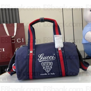 Gucci Small printed canvas duffle bag 816865 Dark blue canvas 2025