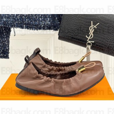 Louis Vuitton 1AICGY Nolita Flat Ballerina Cognac Brown Lambskin 2025 