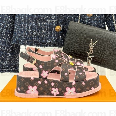 LV x TM Maya Platform Sandal 1AHNYD Sakura Brown 2025
