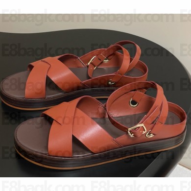 Loro Piana Leo Sandal Bull Leather Vinegar 2025