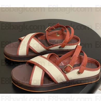 Loro Piana Leo Sandal Cotton, Linen  Natural/Deep Kummel 2025