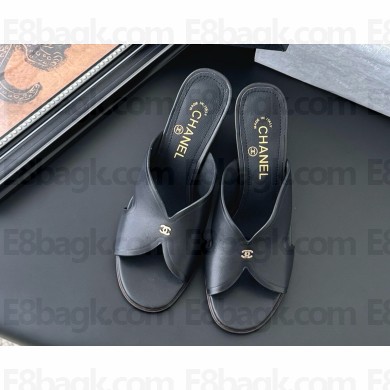 Chanel mules calf leather black 052001 2025