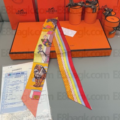 Hermes Twilly Silk Scarf 5x86cm 052101 2025