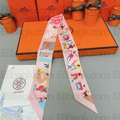 Hermes Twilly Silk Scarf 5x86cm 052106 2025