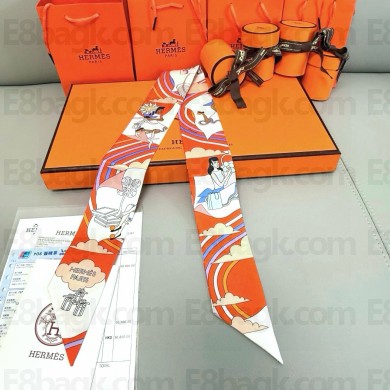 Hermes Twilly Silk Scarf 5x86cm 052112 2025