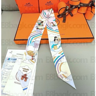 Hermes Twilly Silk Scarf 5x86cm 052115 2025