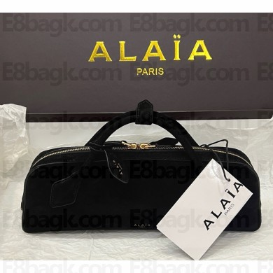 Alaïa  LE TECKEL CLUTCH IN SUEDE GOATSKIN black 2025