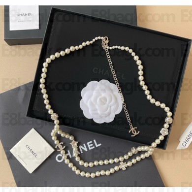 Chanel Chain Belt Metal, Glass Pearls & Diamantés ABF237 Gold, Pearly White & Crystal 2025