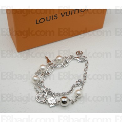 Louis Vuitton M1380A LV Mix Chains Bracelet Palladium-toned metal 2025