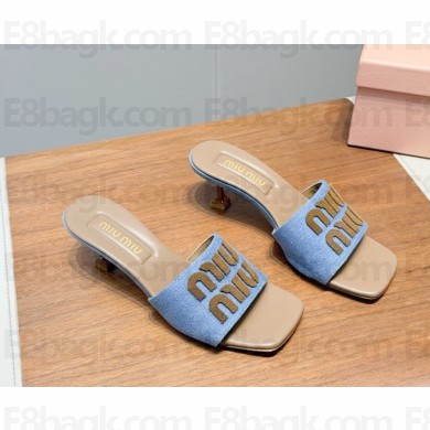 Miu Miu canvas sandals 052603 blue / Brandy 2025